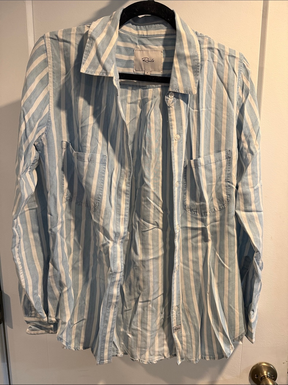 Rails Blue & White Striped Tencel Buttondown Shirt